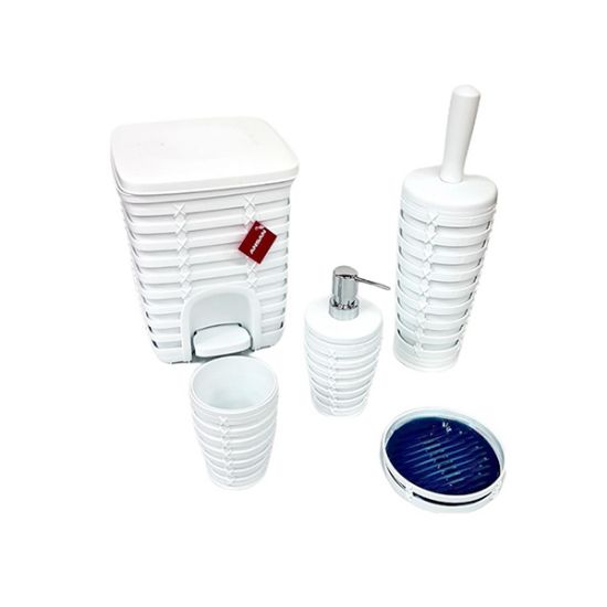 Picture of Primanova Palm Bathroom Set  SAS06/01/ 5 Pieces White