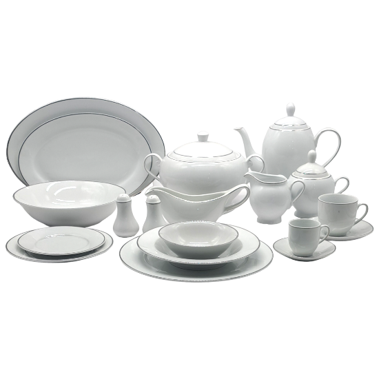 Picture of La Table Eelegante Dinner Set 2022A/121 Pieces Silver 