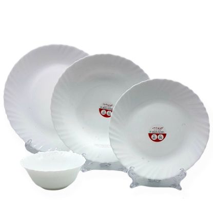 Picture of LaOpala Plain White Cl. Plate Set of 24 Pieces