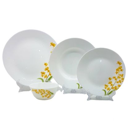 Picture of LaOpala Yellow Grace Plate Set of 24 Pieces 