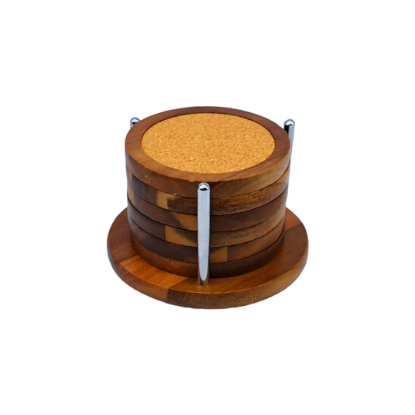 Picture of Billi Wooden Round Coaster Set 103/ 6