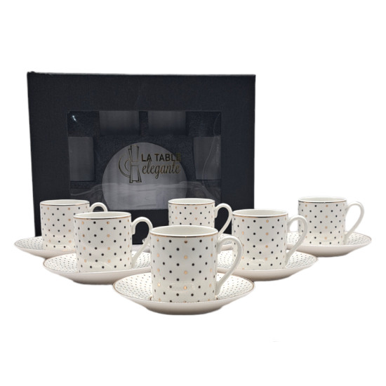 Picture of Dotted Marble Coffee Cups  254/ 6 Pieces