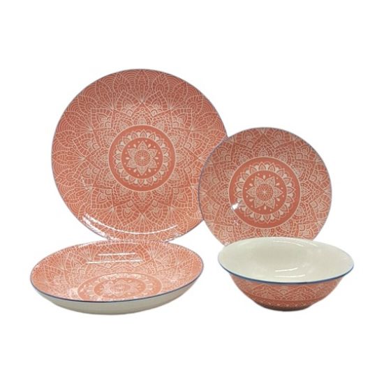 Picture of Pink Relief Dinner set 45221/24 pieces