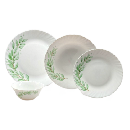Picture of La Opala OLIVE TRAILS Bouquet Plate Set of 24 Pieces