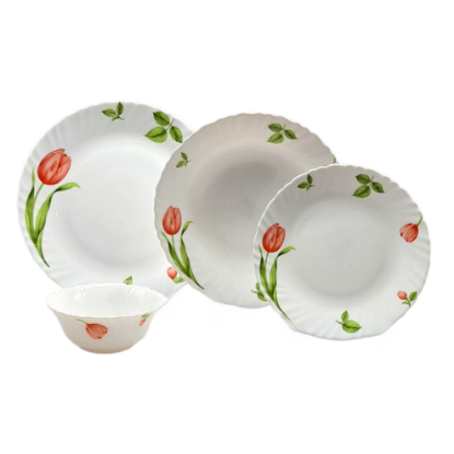 Picture of La Opala MEADOW BLUSH Bouquet Plate Set of 24 Pieces