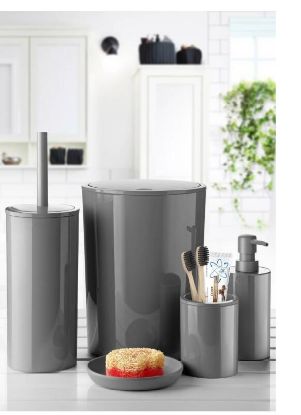 Picture of PRIMANOVA FLORES Grey Bathroom Set 5 pcs SAS17/07