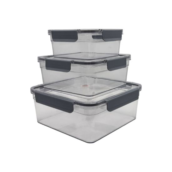 Picture of Square Food Container 45011 Plexi/3 pcs 1000+2000+3000ML