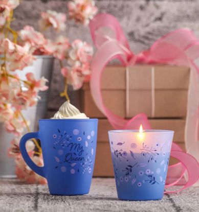 Picture of Glass Candle Peonylone RUBYS1 - Navy       