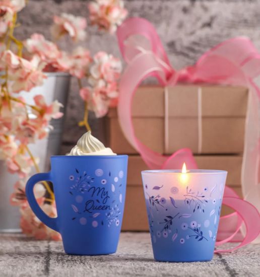 Picture of Glass Candle Peonylone RUBYS1 - Navy       