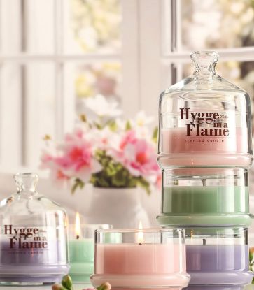 Picture of Glass Candle Peonylone MIXAURAS3 - Purple,Green,Rose