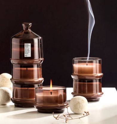 Picture of Glass Candle Apple&Cinnamon MIXAURAS2 - Brown