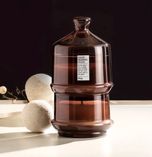 Picture of Glass Candle Apple&Cinnamon MIXAURAS2 - Brown