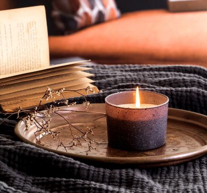 Picture of Glass Candle Apple&Cinnamon R120 - Gray
