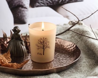 Picture of Glass Candle Vanilla R100 - Beige        