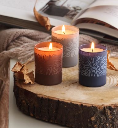 Picture of Glass Candle Peonylone R35 Brown,Beige,Navy    