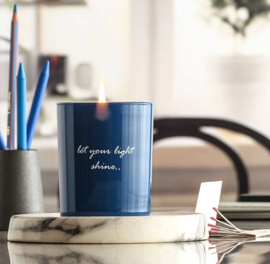 Picture of Glass Candle Vanilla R150 - Navy