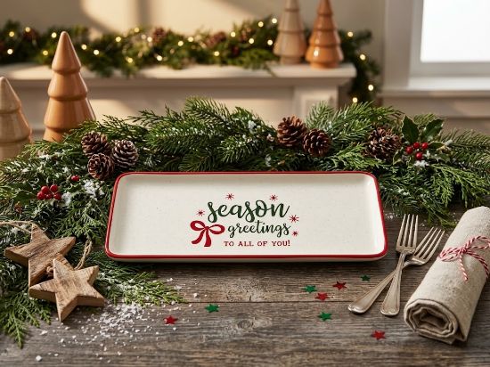 Picture of Buche Season Greatings  Platter 35*16CM - NF-4301