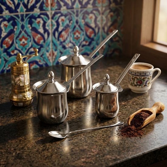 Picture of Galaxia Coffee Set Pot with Spoon 7709/3